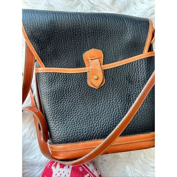 DOONEY & BOURKE Black Leather Crossbody Purse Bag (C-035) messenger bag Y2K - Image 9