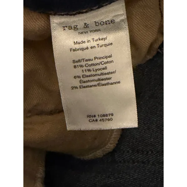 Rag & Bone High Rise Ankle Skinny Jeans Dark Wash Raw Step Hem Size 26‎ Modern - Image 4