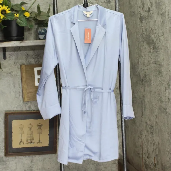 NWT State of Day Womens Silk Touch Self-Tie Robe 100180215MS Eventice Blue XS - Image 2