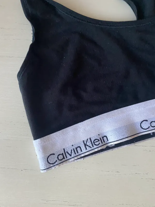 Calvin Klein Modern Cotton Unlined racer back Bralette logo band - Image 4