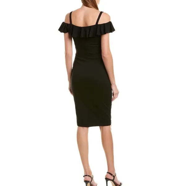 NWT BAILEY 44 Jungle Canopy Cold-Shoulder Dress Black Large - Image 2