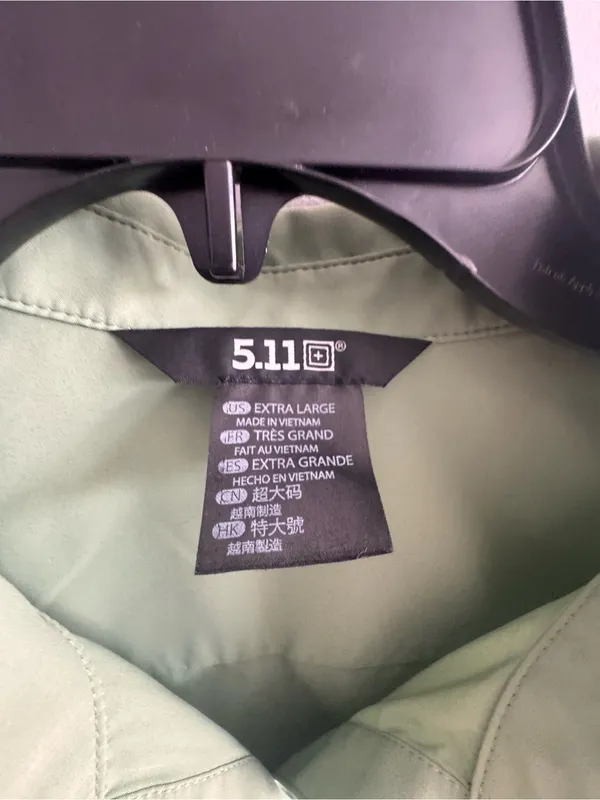 5.11 Tactical Short Sleeve Button Up Shirt‎ XL Green Vented Performance - Image 2