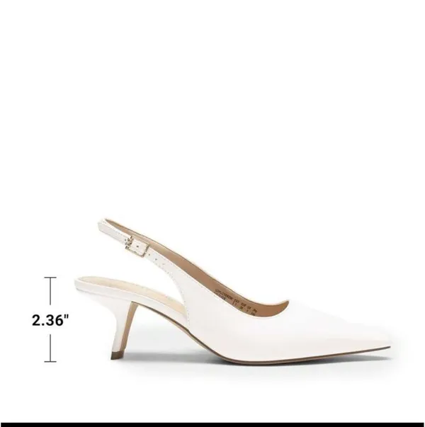 Kitten Heels White Size 6.5 - Image 3