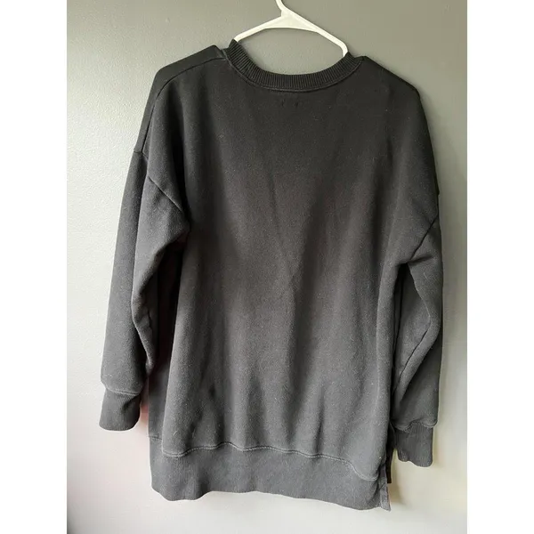 Aerie Black Crewneck Sweatshirt, Size Small - Image 2