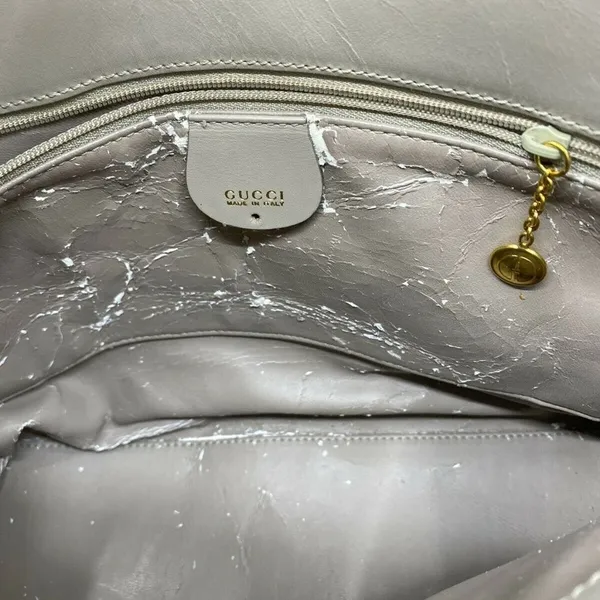 GUCCI Vintage Leather Shoulder bag Customized W/ D - Image 10