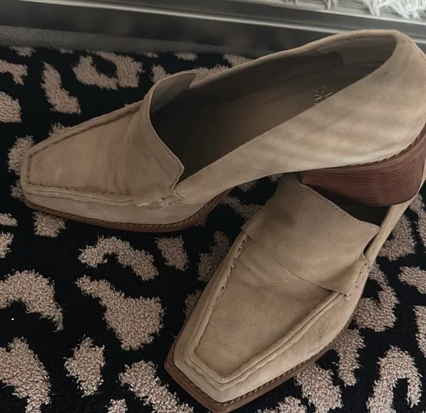 Vince Camuto tan suede loafers #loafers #suede - Image 3
