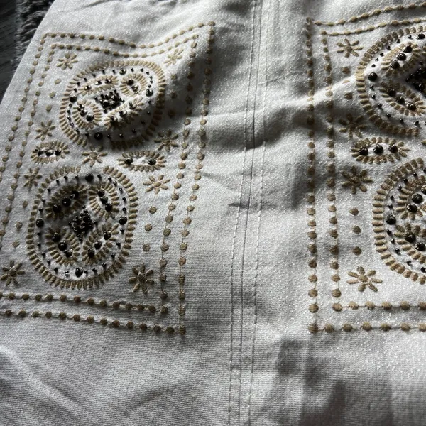 Floreat Anthropologie Skirt Bead Embellishments and‎ Tan Stitching Size 0 - Image 10