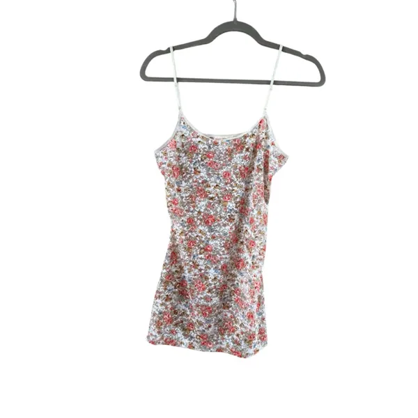 Women's ZENANA OUTFITTERS Floral Lace Trim Camisole L White Pink - Image 2