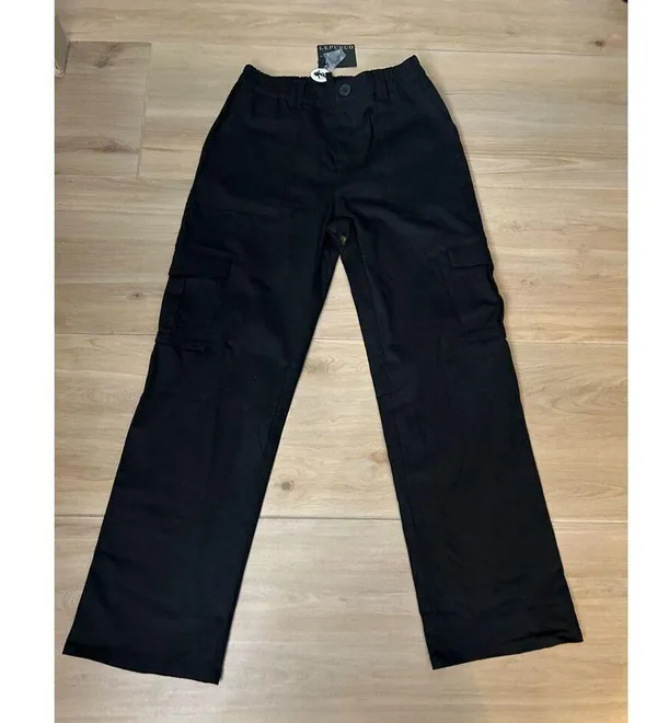 NEW Cargo Pants High Waisted Wide Leg Y2K Streetwear M - Image 6