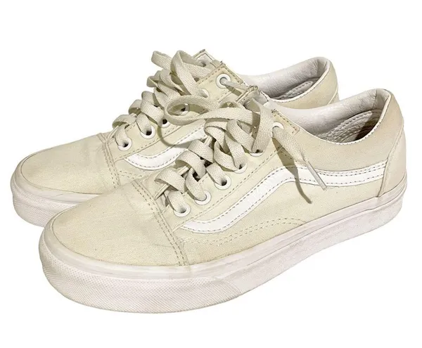 Vans Classic Canvas Skating Shoes Mens 5 Womens 6.5 Triple White Low Top Sneaker - Image 2