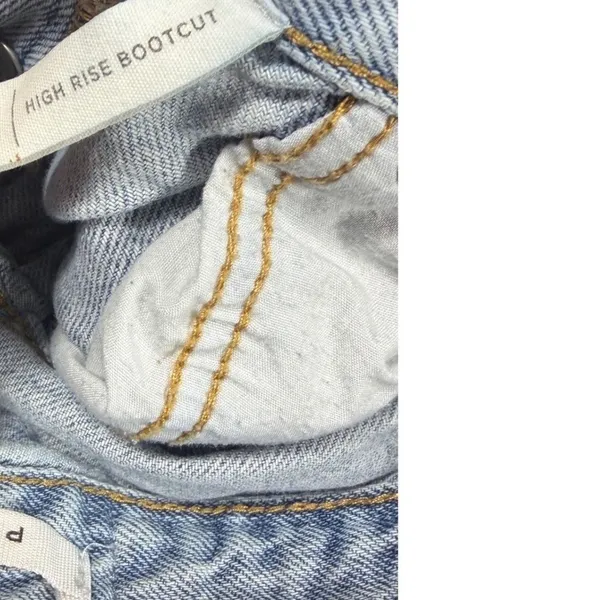 PacSun High Rise Bootcut Jeans Womens 24 Light Wash Denim Button Fly 100% Cotton - Image 11
