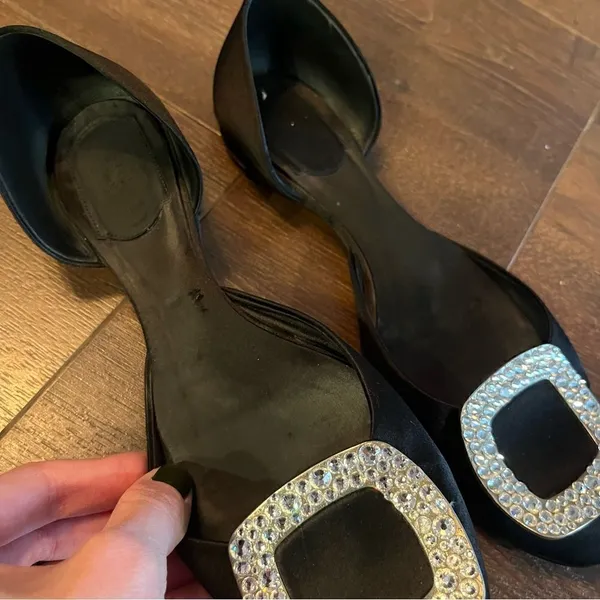 Roger Vivier Chip Strass Ballet Flat Black Black Size 5.5 - Image 4