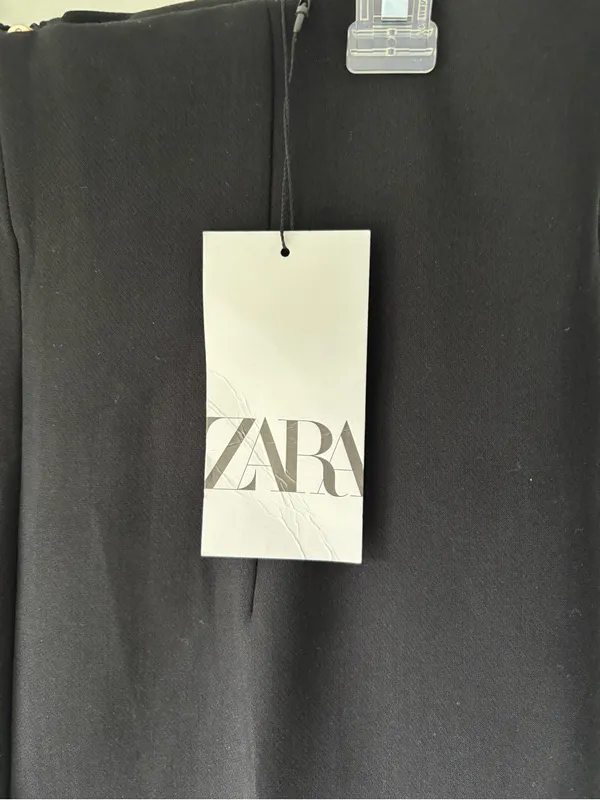 Zara Black High Waisted Wide Leg Trouser Dress Pants Business Professional Work - Image 5