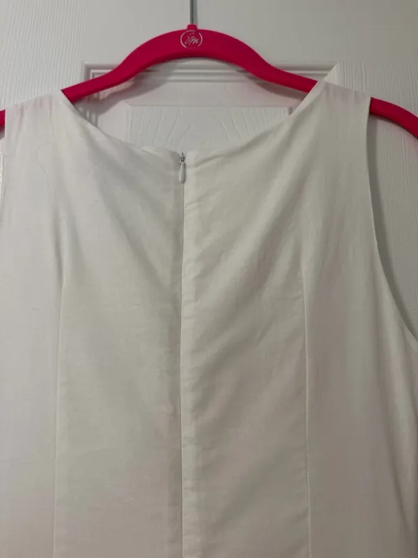 Petal and Pup White Drop Waist Midi Dress - Image 8