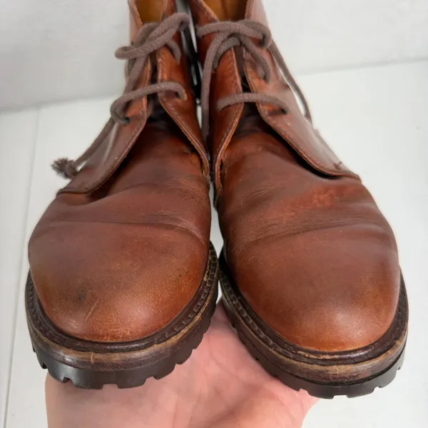 Polo Country Ralph Lauren 7 Boots Chukka Brown Leather Sportsman Lug Sole Vtg 90 - Image 9