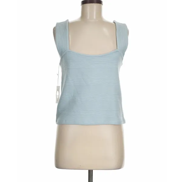 Anthropologie -1629 Daily Practice NWT Sky Blue Ribbed Square Neck Tank Top Sz M - Image 3