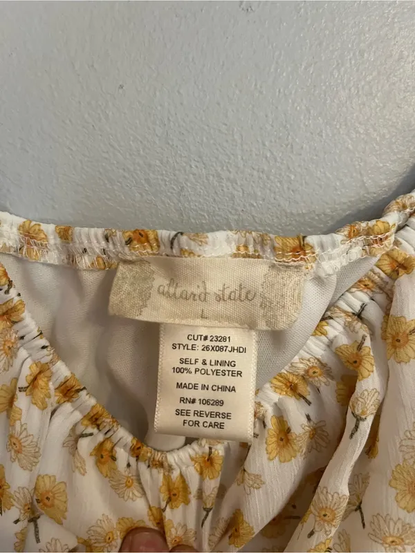 Altar'd‎ State Cream Dress with Yellow Floral Print - Image 3