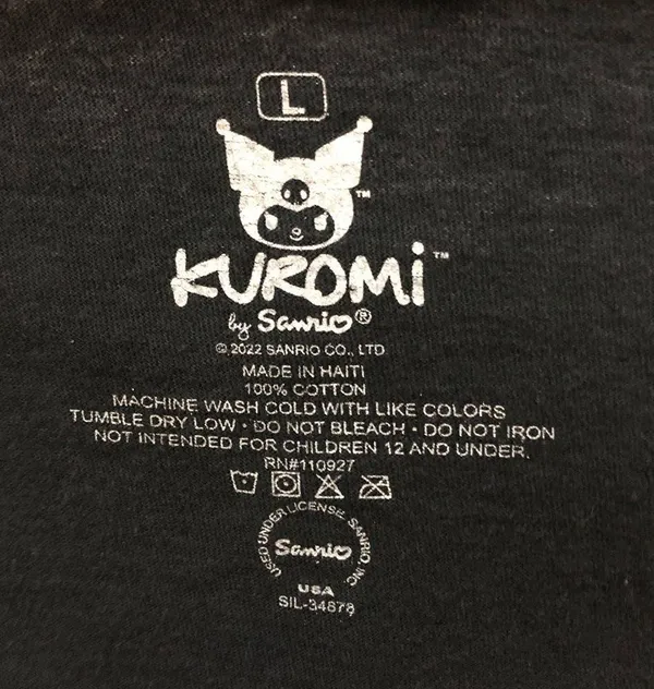 Kuromi by Sanrio Vintage Wash Tee - Image 4