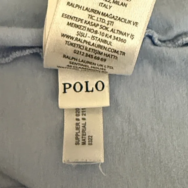 Polo Ralph Lauren blue oversized cropped logo t-shirt‎ women's small - Image 4