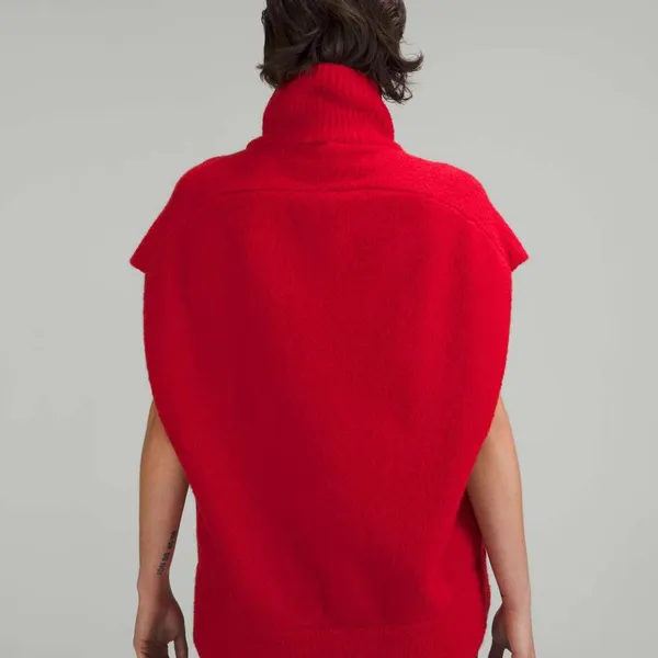 Lululemon Brushed Cotton Merino Wool Sweater Tunic Carnation Red Size 16 $178 - Image 3