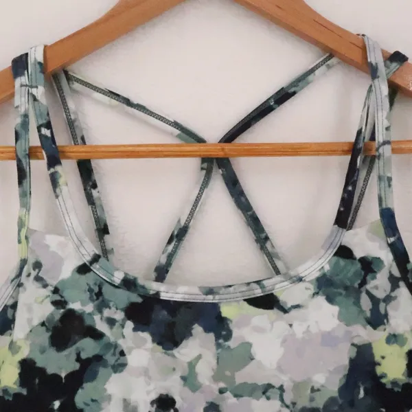 Womens Size S Green Watercolor Activewear Strappy - Image 8