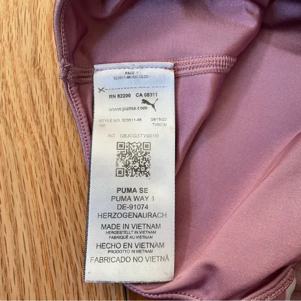 Puma Crop Top Womens Large Pink White Spell Out Logo Training Strong Gym Pilates - Image 6