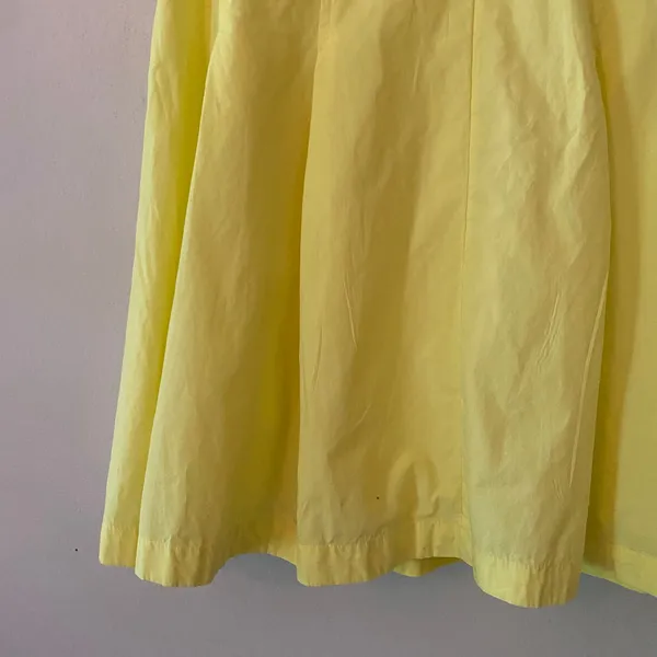 Maeve Anthropologie Butter Yellow Balloon Sleeve Mini Dress Cotton Women's Large - Image 5