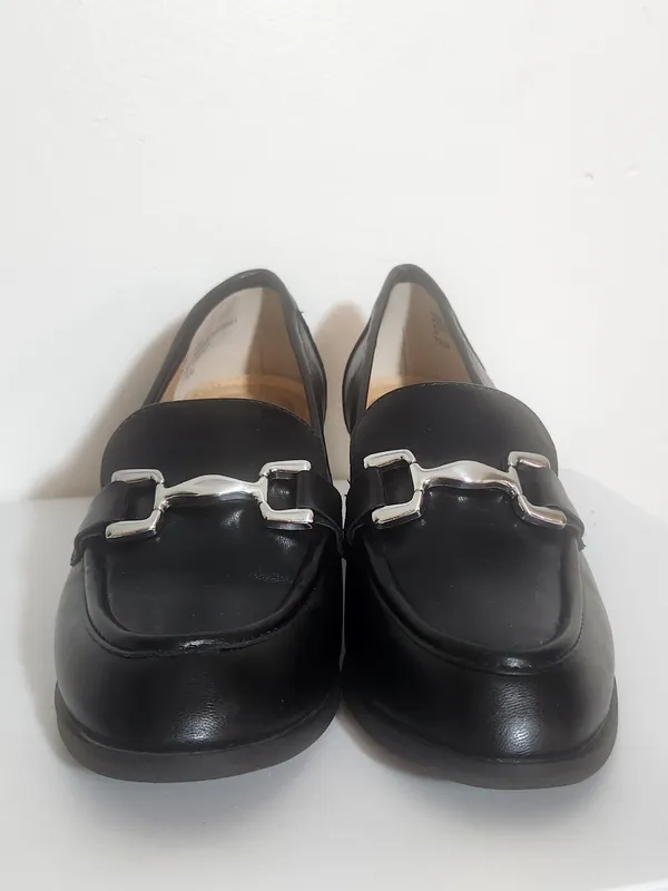 Adrienne Vittadini Womens Sabre Black Block Heel Shoes Size 7.5 - Image 3