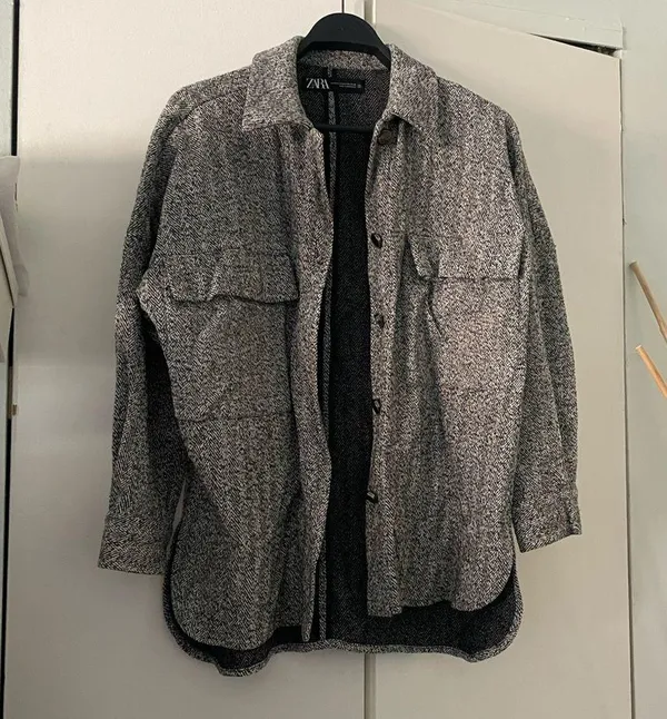 Zara Gray Button-Up Shirt - Image 2