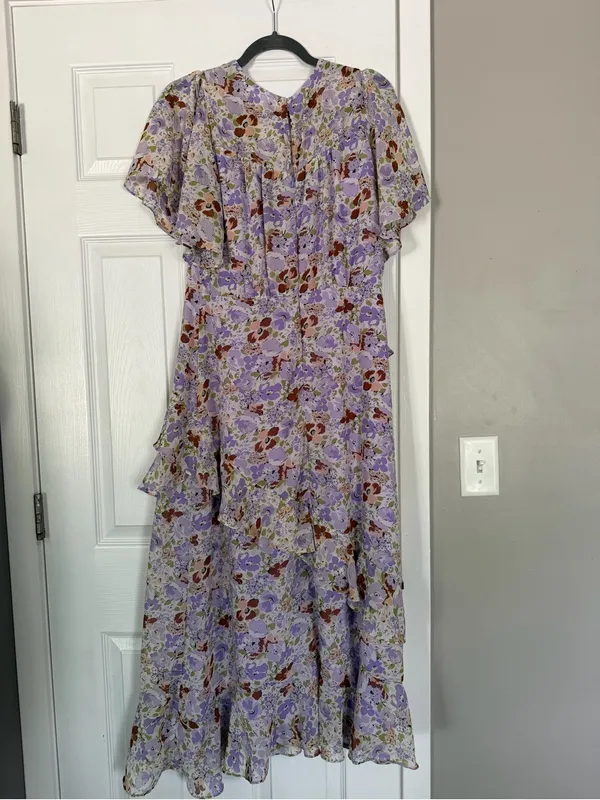 ASTR The Label Purple Lavender Ruffle Floral Maxi Dress Cottacore - Image 10