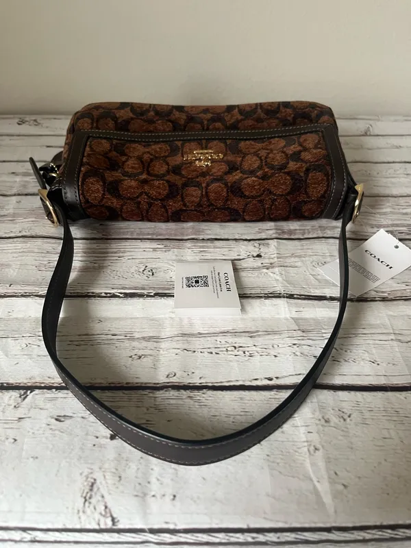 Coach Etta Small Flap Bag In Signature Chenille - Image 7