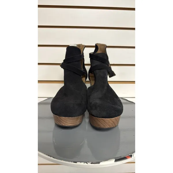 Free People Cedar Clogs Black Suede Platform Wood Women's 40.5 US 10.5 Boho - Image 2