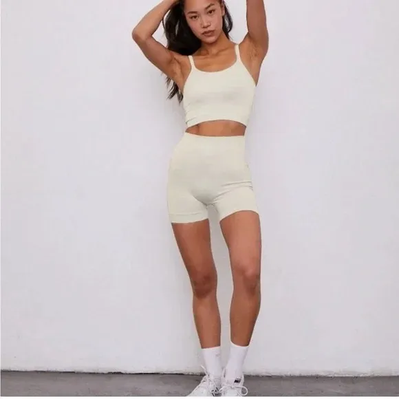SET Active Sculptflex ribbed seamless biker shorts high waisted workout - Image 4