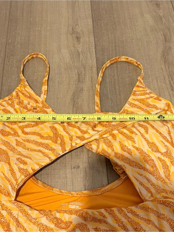 Aerie tiger cheetah print‎ cutout one piece swimsuit orange size large - Image 8