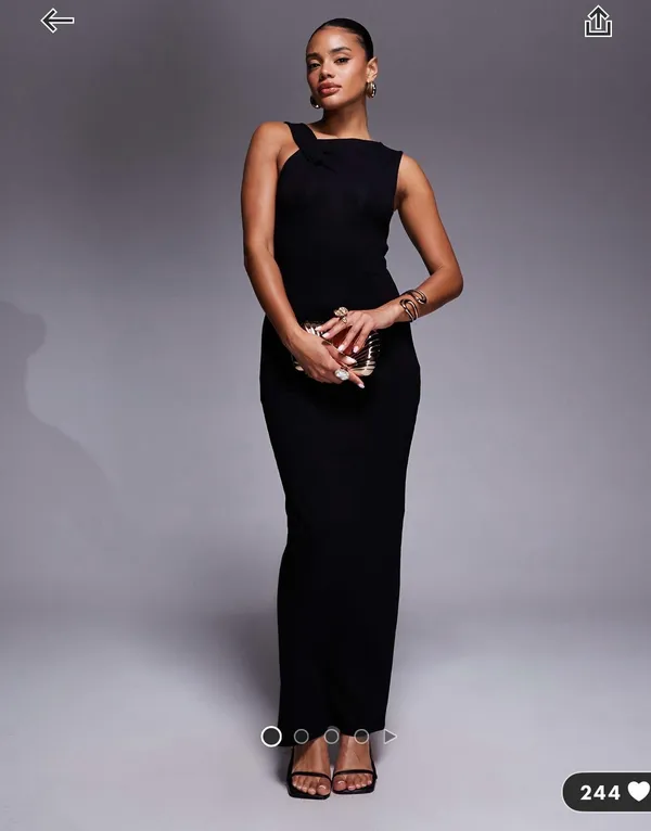 Black Dress ASOS Long - Image 2
