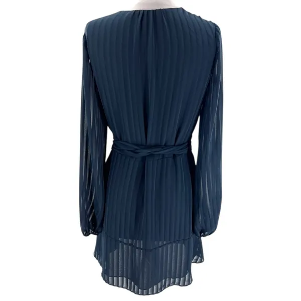 Ramy Brook shadow stripe Reed‎ wrap dress navy sz XS - Image 4