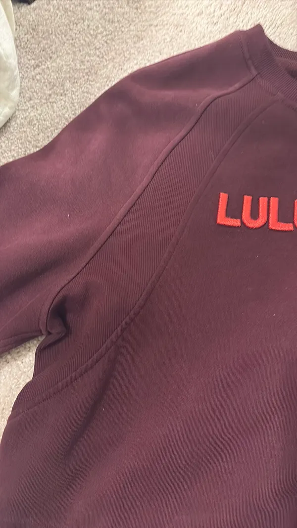 Lululemon maroon cropped sweatshirt - Image 2