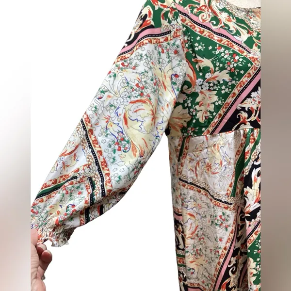 Umgee Empire waist boho tunic/dress Fall Mulit Color Size Small. - Image 10