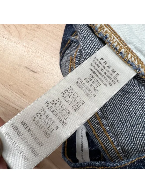 Frame Le Sylvie Slender Straight Jeans Two-Tone Denim Cropped Size 29 - Image 10