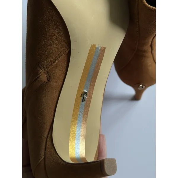 Sam Edelman Usha Suede Pointed Toe Ankle Boots Womens 10 Brown Stiletto Heel - Image 6