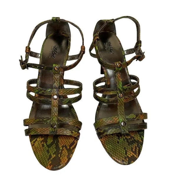 MOSSIMO Snakeskin‎ Strappy Heels Sling Back Sandals 7.5 - Image 3