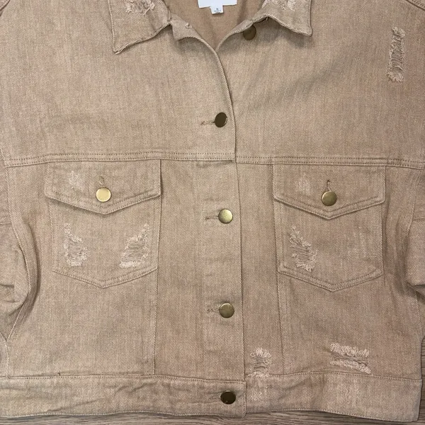 Le Lis Boutique Tan Cropped Jacket Size Small - Image 14