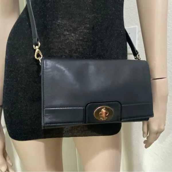 KATE SPADE Black Leather Hampton Road Juliana Turnlock Crossbody Bag - Image 2