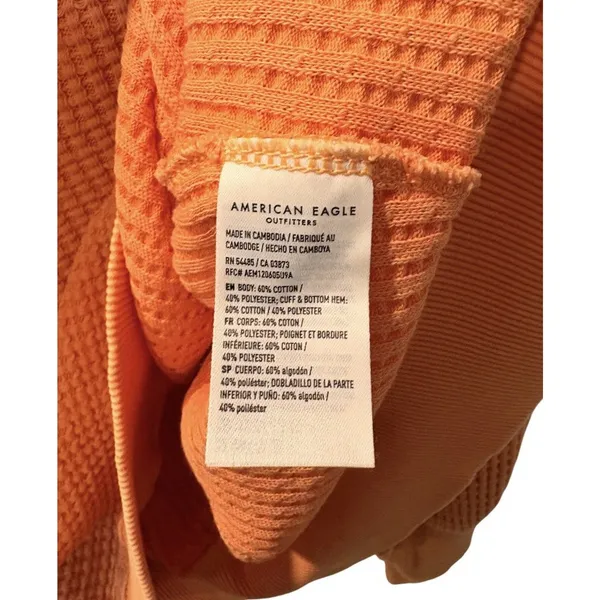 American Eagle Waffle Knit Oversized Sweater Top Sz Small - Image 5