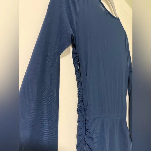 NWT Hello Molly Oceans Secret Long Sleeve Mesh Mini Dress Navy Size S - Image 13