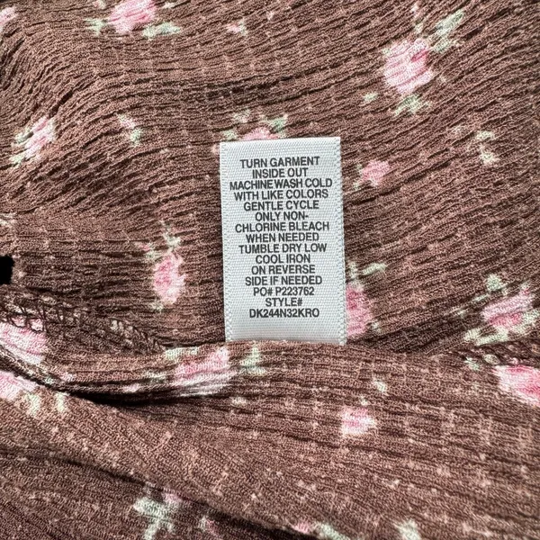 NEW Madden Girl‎ Brown Pink Floral Fit and Flare Dress Juniors Small Cottagecore - Image 8