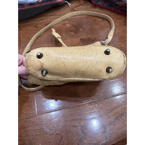 Emily Ann Bucket Bag Vintage Hand Painted‎ Gazelle Tan Leather Drawstring OS - Image 3