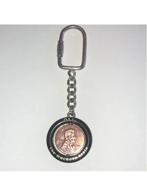 Vintage Ohio The Buckeye State Penny Keychain - Image 2
