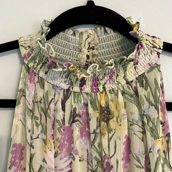 Taylor Floral Halter Neck Chiffon Dress- Size 6 - Image 5