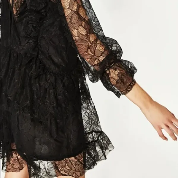 ✨ Zara black lace dress with frills✨ - Image 6